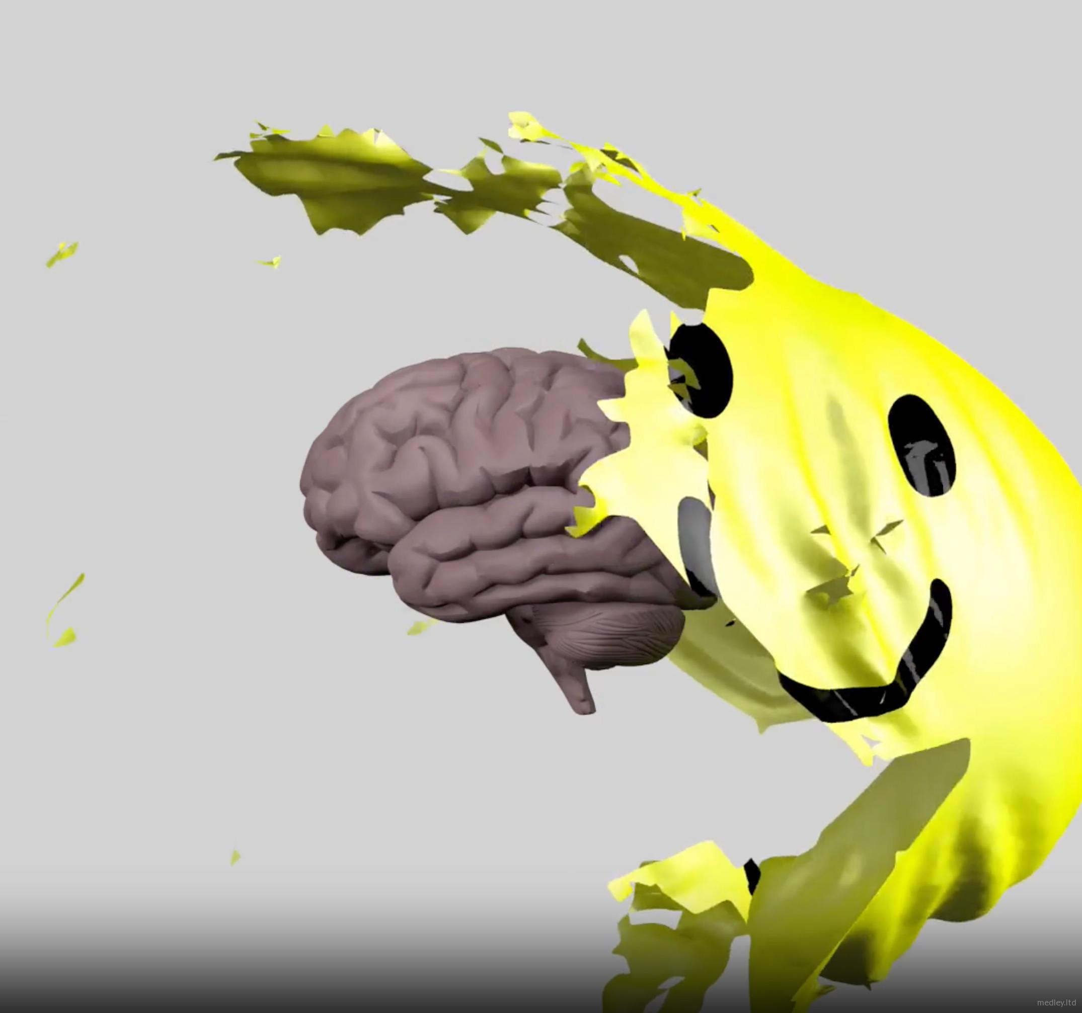 Brain explode 3D animation