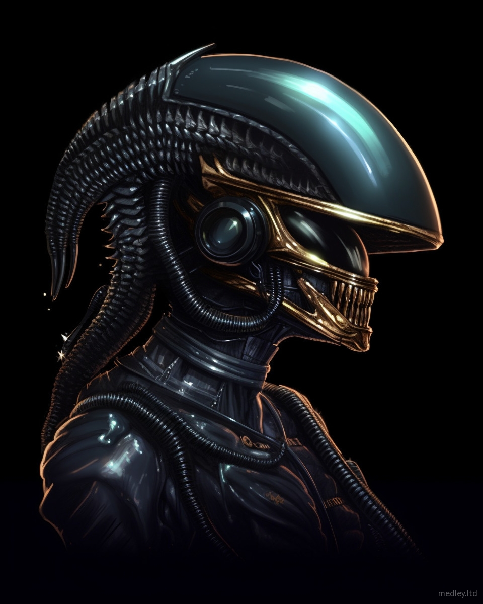 Daft Punk-inspired Xenomorph artwork - Profile View