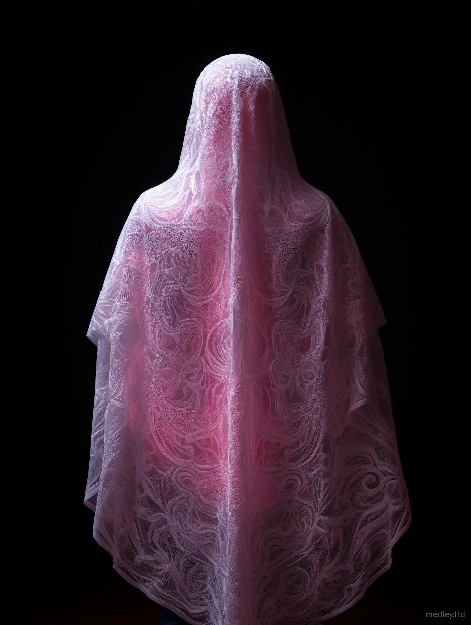 AI soft pink shrouded sculpture series