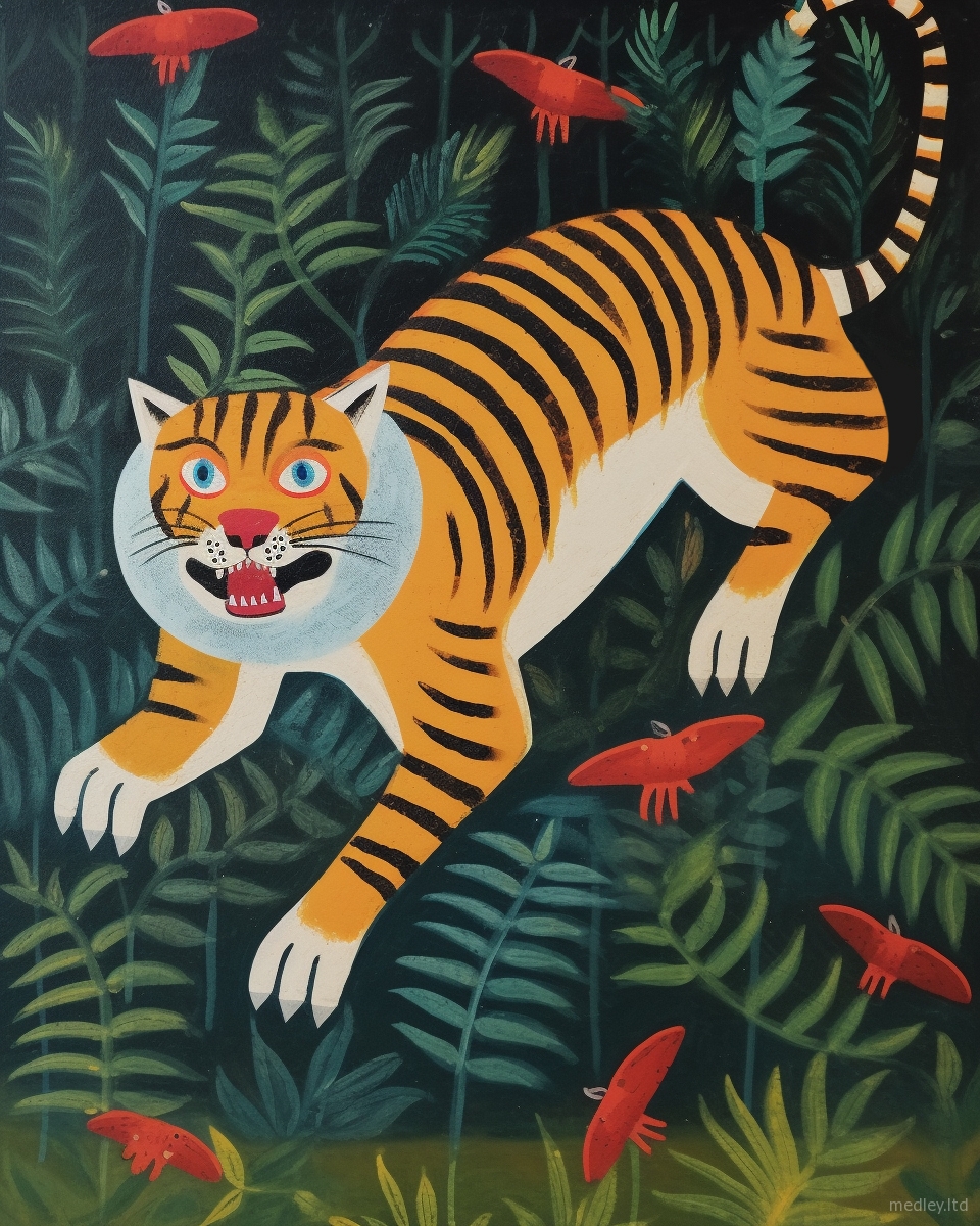 Tiger Yume - Japanese-inspired tiger and nature illustration by artist Matt Medley