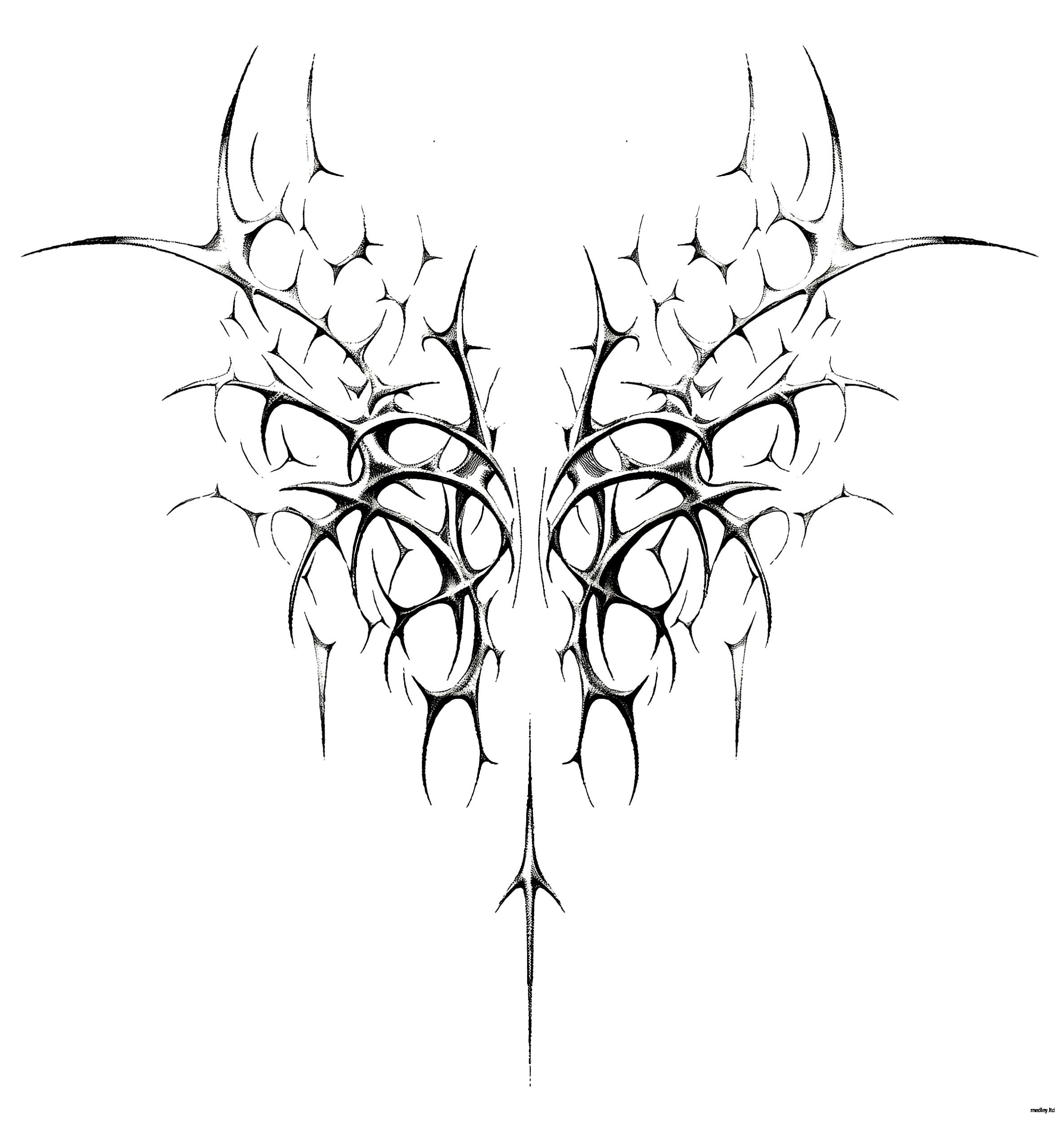 Cyber Sigilism Wings II tattoo design by artist Matt Medley. Please connect if you’re interested in getting this inked.